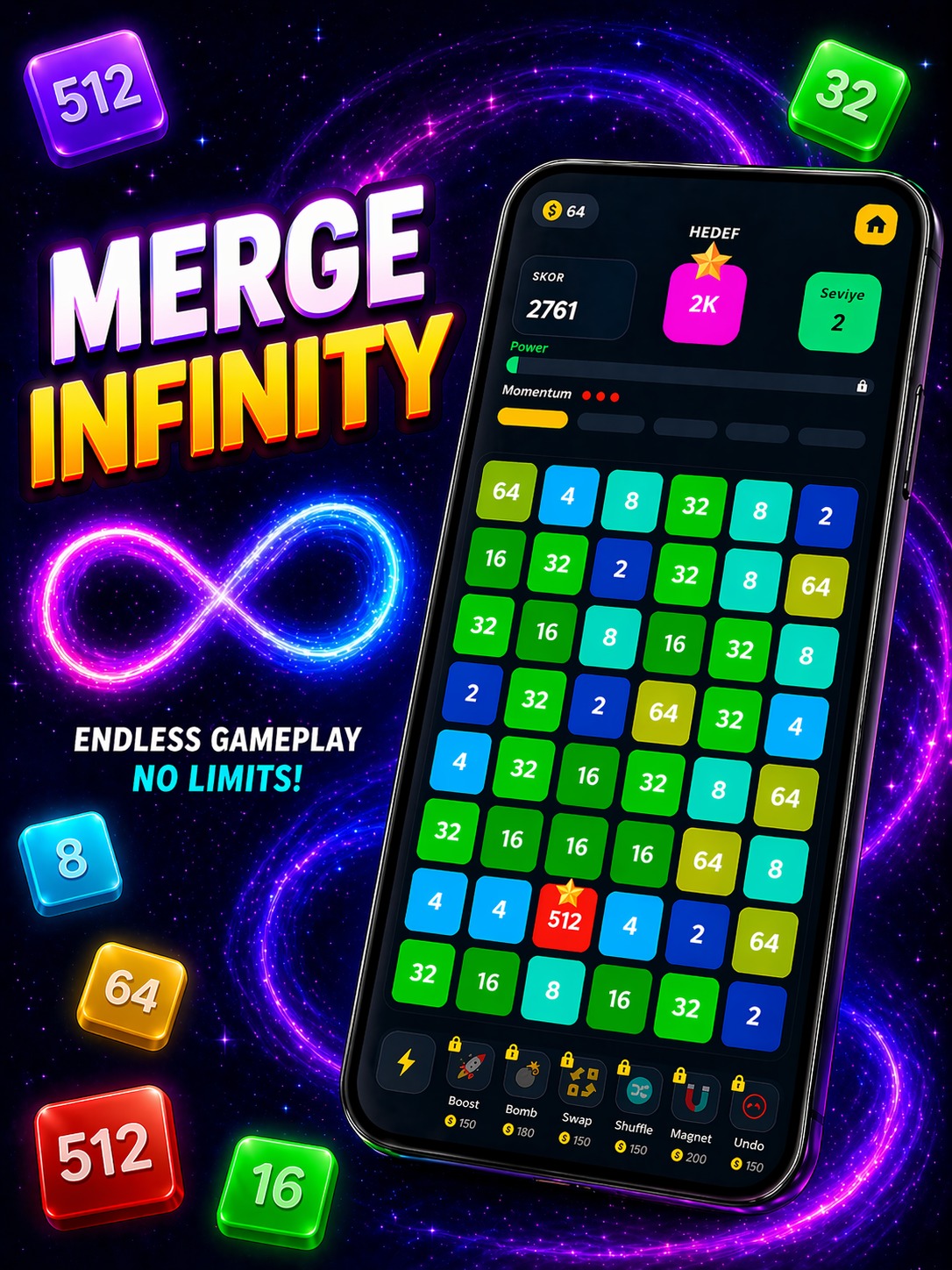 Merge Infinity promotional art about endless gameplay